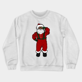 red velvet black santa claus christmas Crewneck Sweatshirt